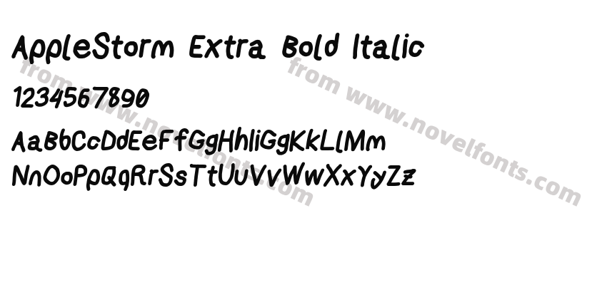 AppleStorm Extra Bold ItalicPreview