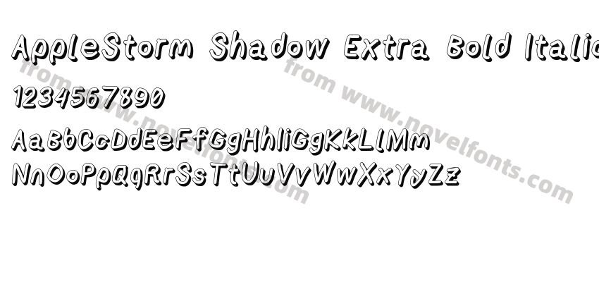 AppleStorm Shadow Extra Bold ItalicPreview