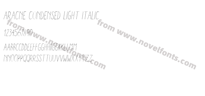 Aracne Condensed Light ItalicPreview