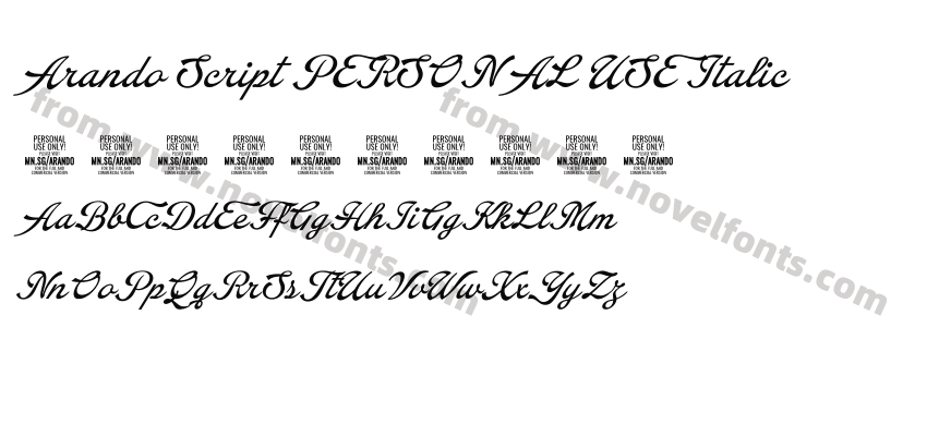 Arando Script PERSONAL USE ItalicPreview