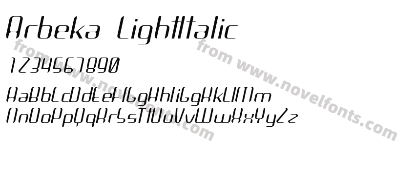 Arbeka  LightItalicPreview