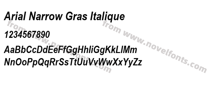 Arial Narrow Gras ItaliquePreview