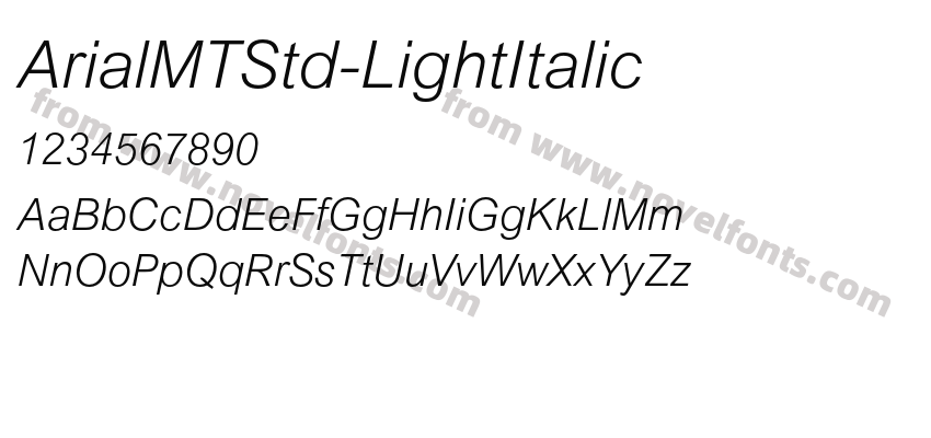 ArialMTStd-LightItalicPreview