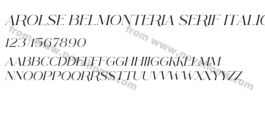 Arolse Belmonteria Serif ItalicPreview