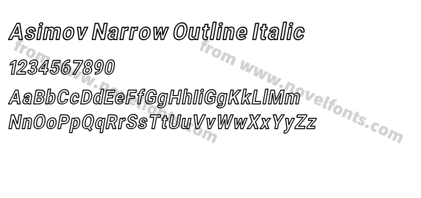 Asimov Narrow Outline ItalicPreview