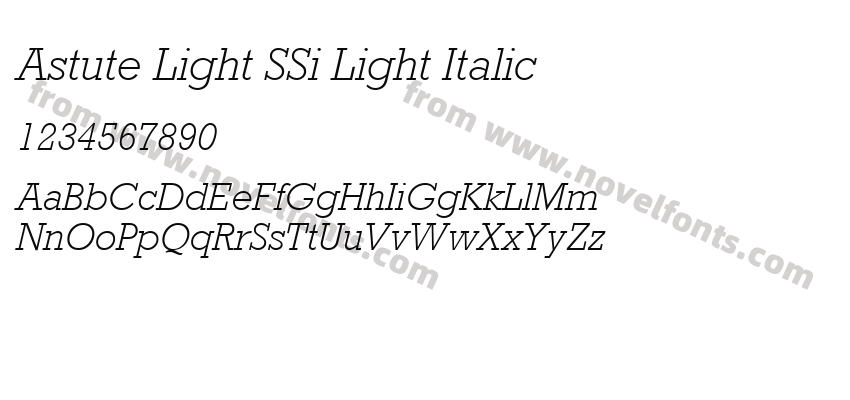 Astute Light SSi Light ItalicPreview