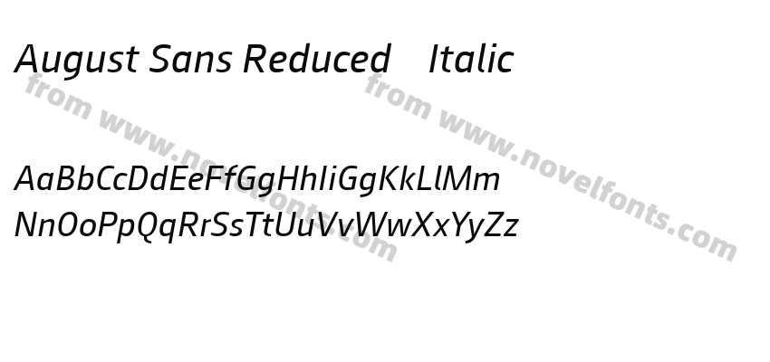 August Sans Reduced 56 ItalicPreview