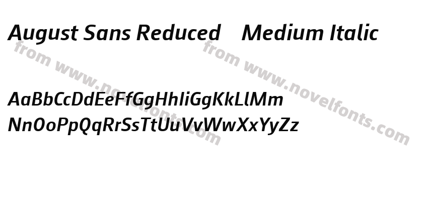 August Sans Reduced 66 Medium ItalicPreview