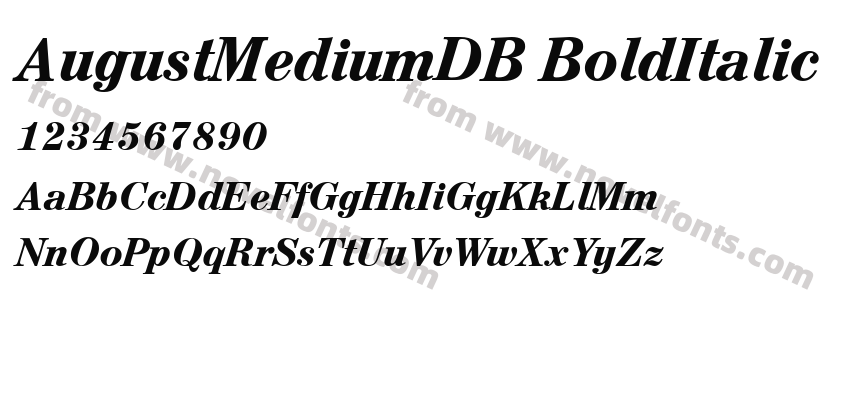 AugustMediumDB BoldItalicPreview