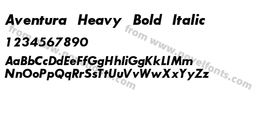 Aventura Heavy Bold ItalicPreview