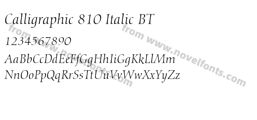 Calligraphic 810 Italic BTPreview