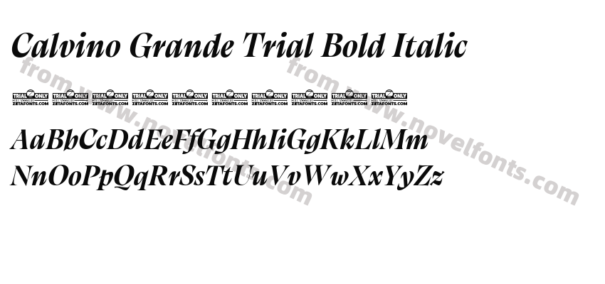 Calvino Grande Trial Bold ItalicPreview