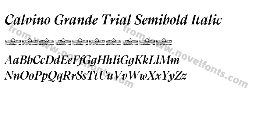 Calvino Grande Trial Semibold ItalicPreview