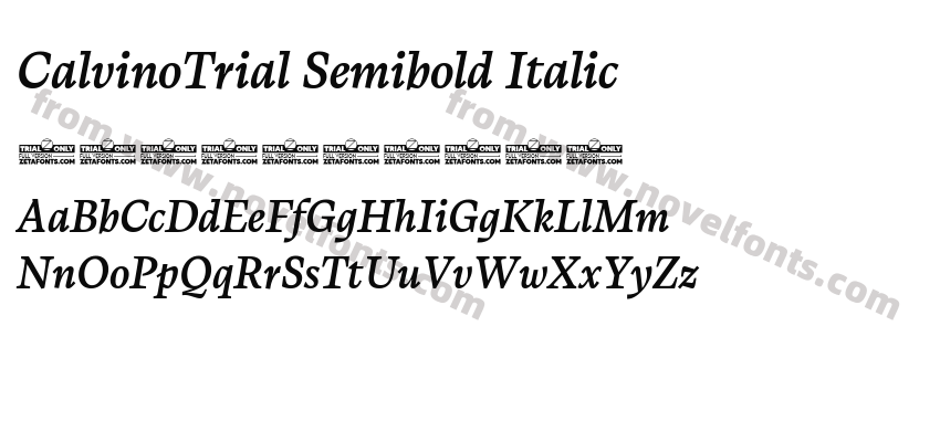 CalvinoTrial Semibold ItalicPreview