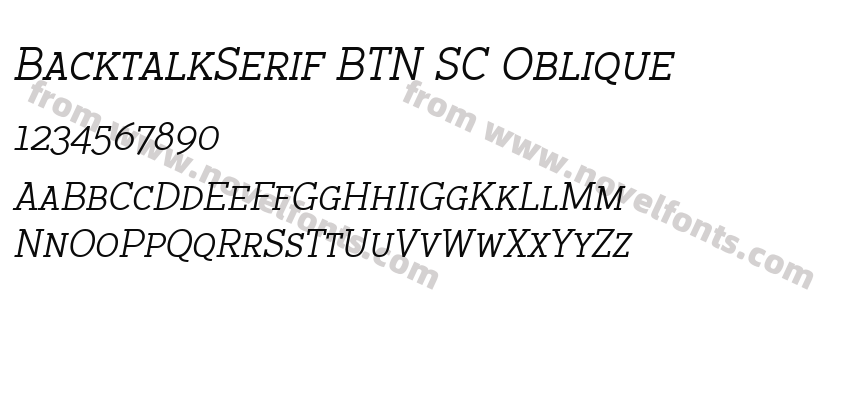 BacktalkSerif BTN SC ObliquePreview