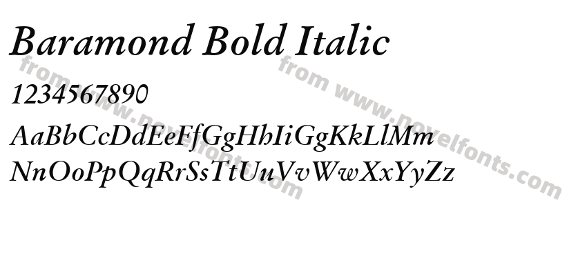 Baramond Bold ItalicPreview