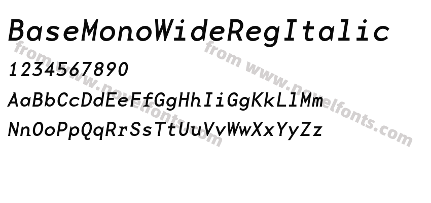 BaseMonoWideRegItalicPreview