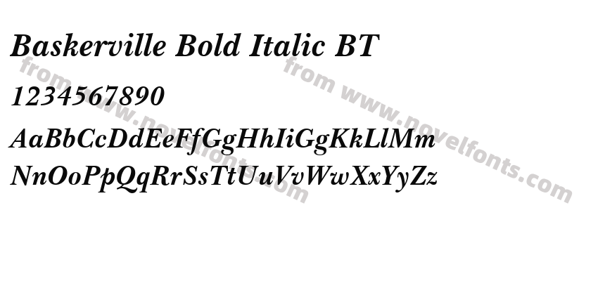 Baskerville Bold Italic BTPreview