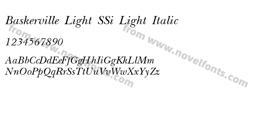 Baskerville Light SSi Light ItalicPreview