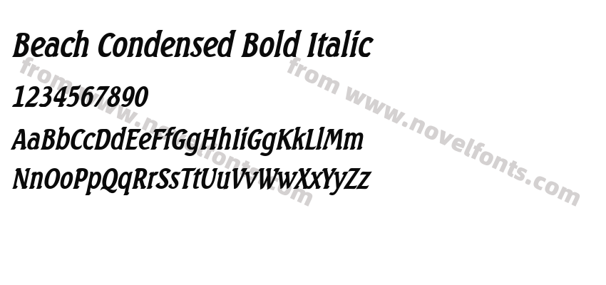 Beach Condensed Bold ItalicPreview