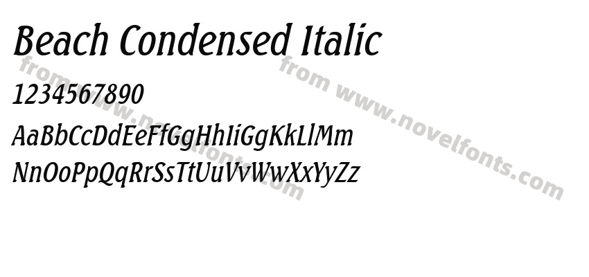 Beach Condensed ItalicPreview