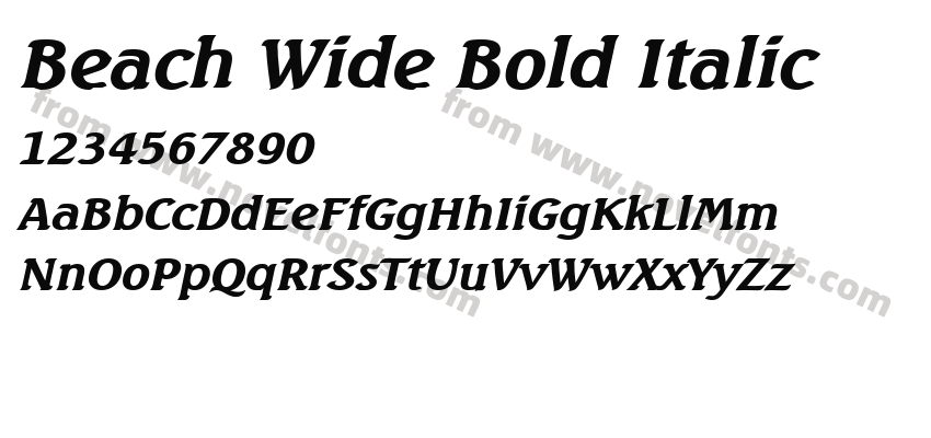 Beach Wide Bold ItalicPreview