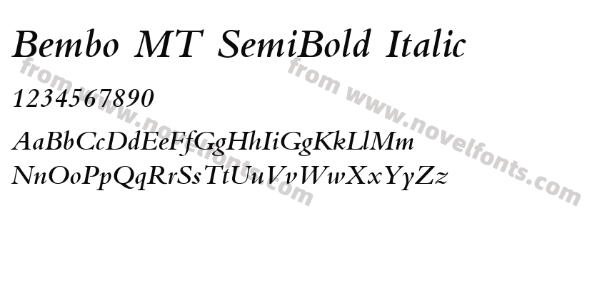 Bembo MT SemiBold ItalicPreview