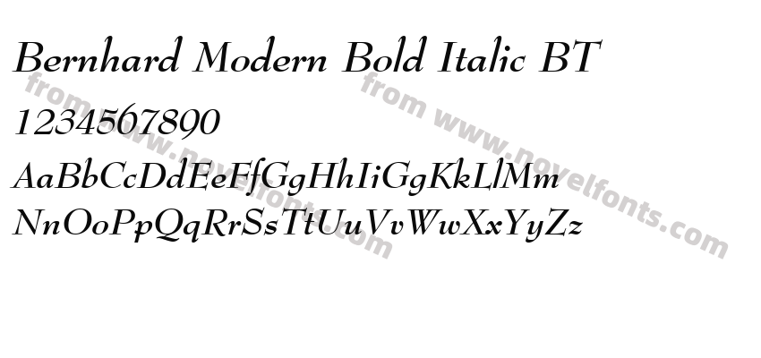 Bernhard Modern Bold Italic BTPreview