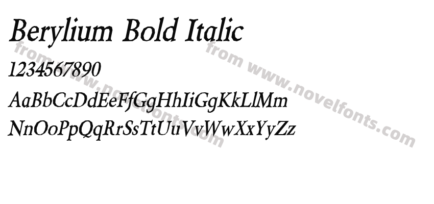 Berylium Bold ItalicPreview