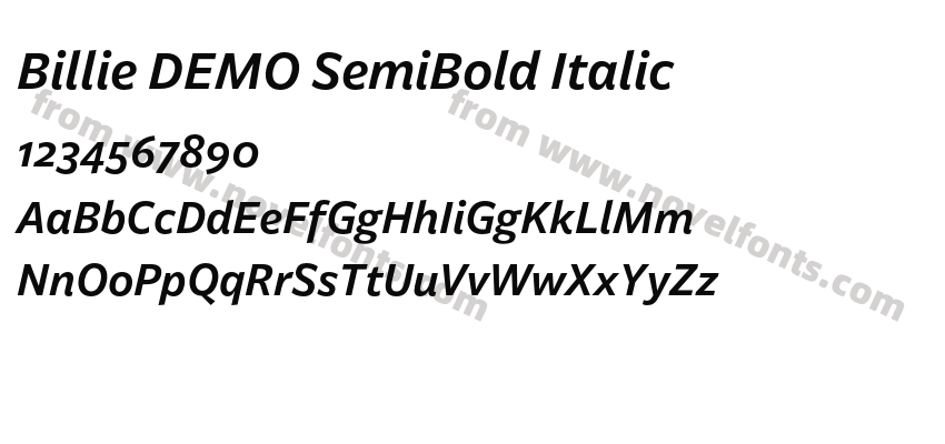 Billie DEMO SemiBold ItalicPreview