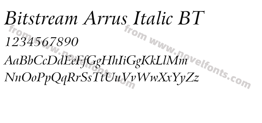 Bitstream Arrus Italic BTPreview