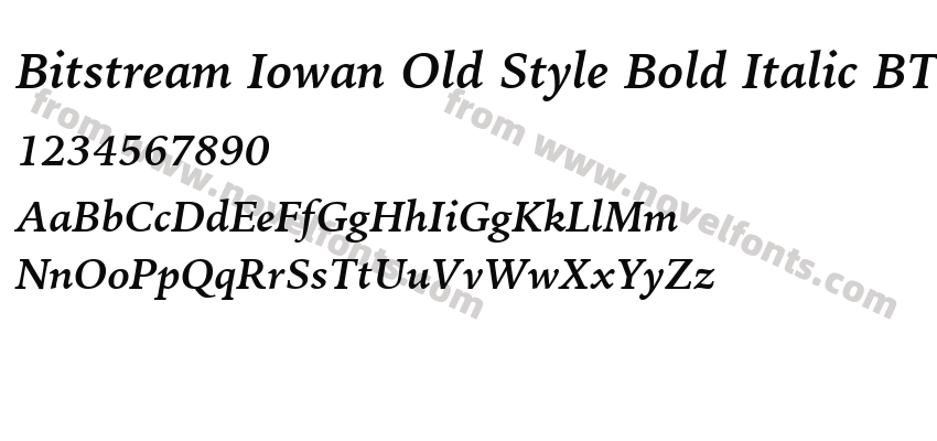 Bitstream Iowan Old Style Bold Italic BTPreview