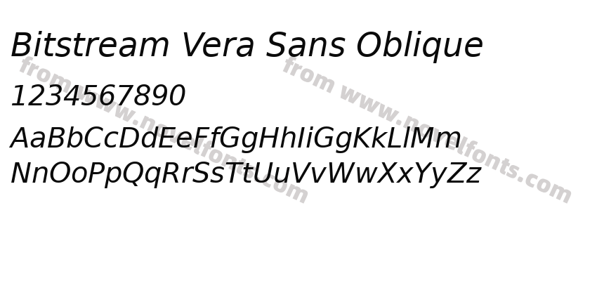 Bitstream Vera Sans ObliquePreview