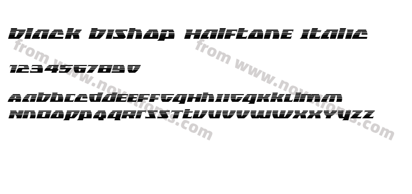 Black Bishop Halftone ItalicPreview