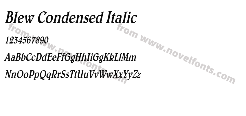 Blew Condensed ItalicPreview