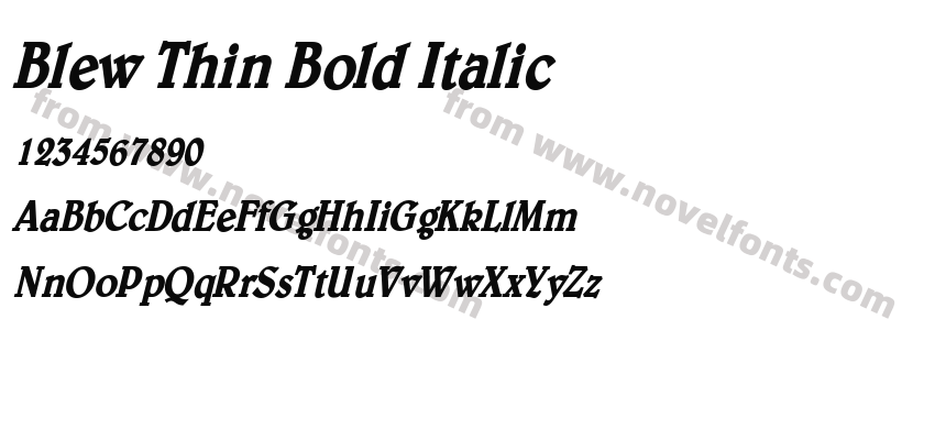 Blew Thin Bold ItalicPreview