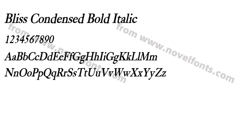 Bliss Condensed Bold ItalicPreview