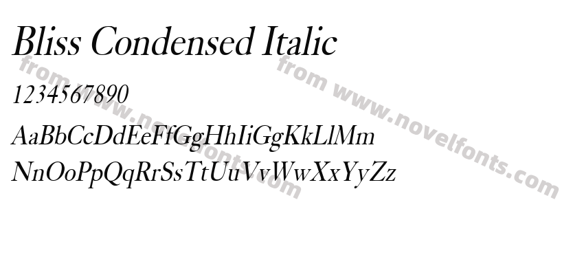 Bliss Condensed ItalicPreview