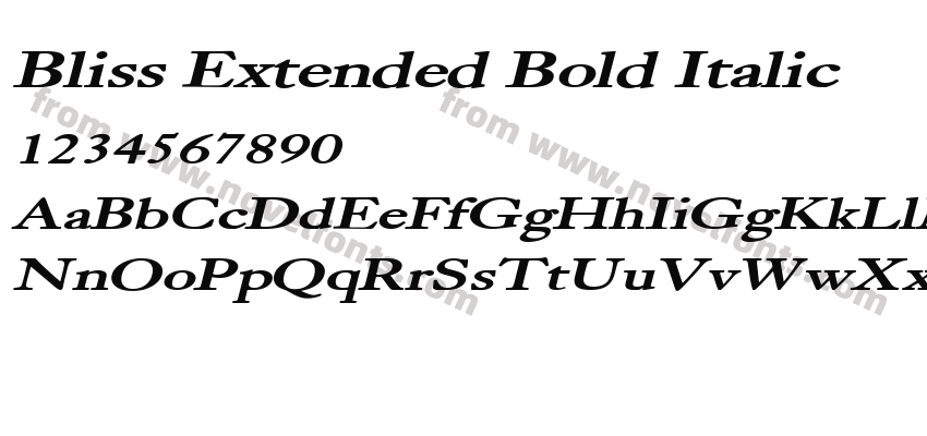 Bliss Extended Bold ItalicPreview