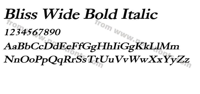 Bliss Wide Bold ItalicPreview