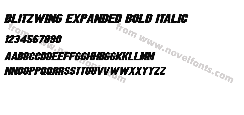 Blitzwing Expanded Bold ItalicPreview