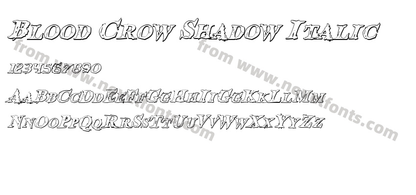 Blood Crow Shadow ItalicPreview