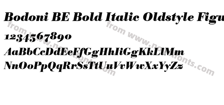 Bodoni BE Bold Italic Oldstyle FiguresPreview