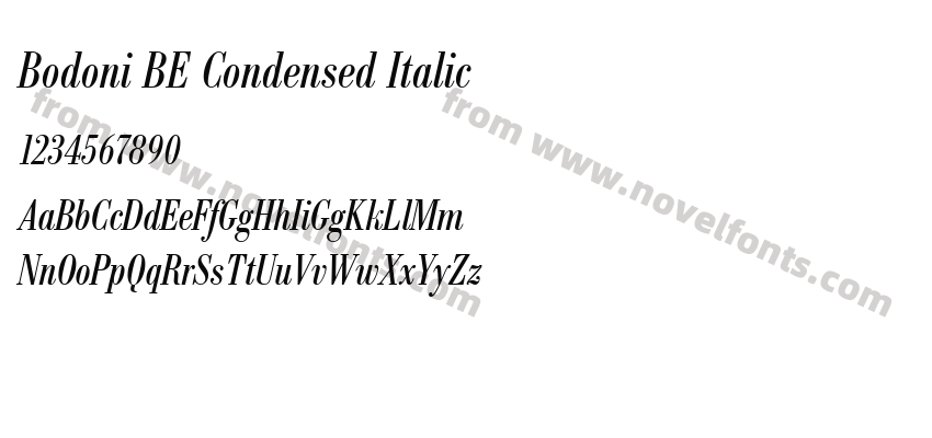 Bodoni BE Condensed ItalicPreview