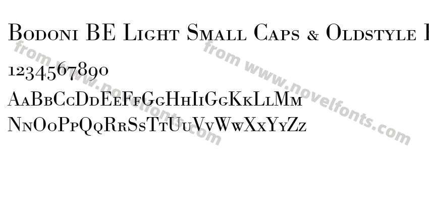 Bodoni BE Light Small Caps & Oldstyle FiguresPreview