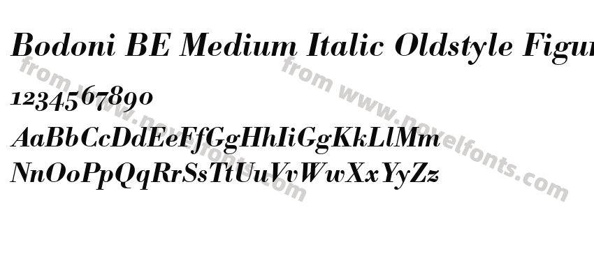 Bodoni BE Medium Italic Oldstyle FiguresPreview