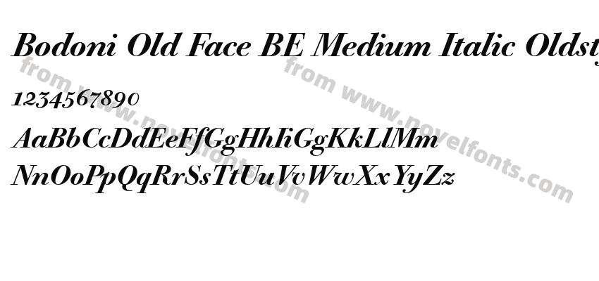 Bodoni Old Face BE Medium Italic Oldstyle FiguresPreview