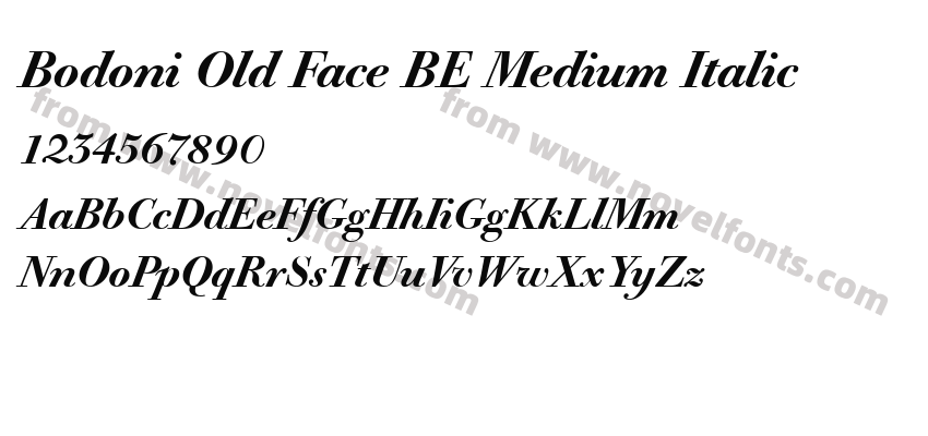 Bodoni Old Face BE Medium ItalicPreview