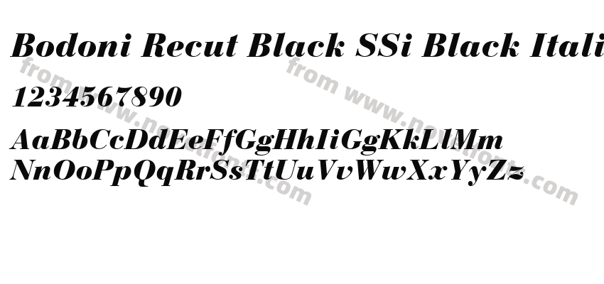 Bodoni Recut Black SSi Black ItalicPreview