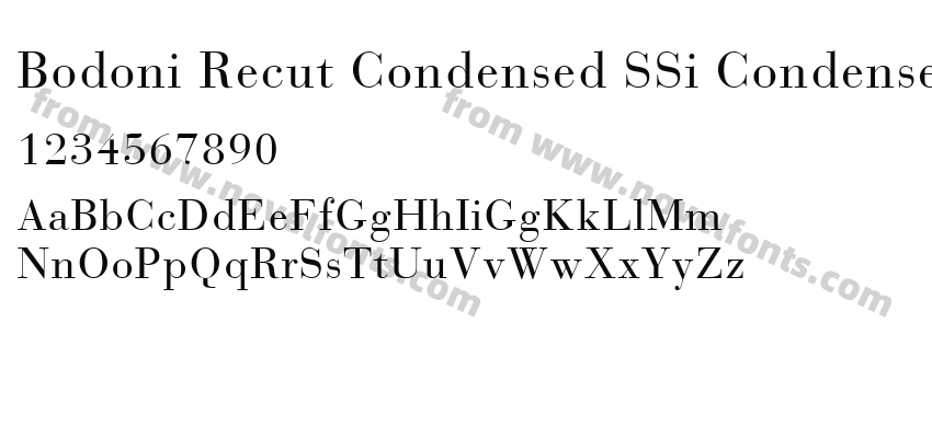 Bodoni Recut Condensed SSi CondensedPreview